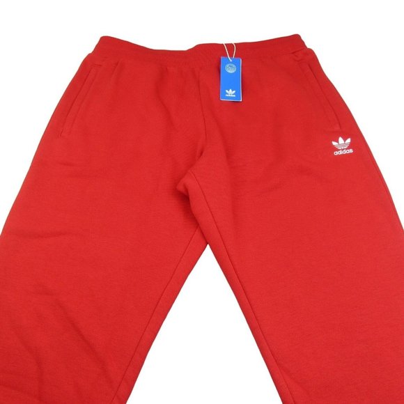 Adidas Originals Essentials Fleece Pants Mens Size XL Slim Fit Red NEW - Picture 1 of 13